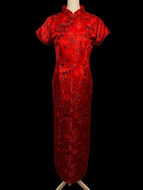 ✨ Kevin T Red Silk Asian Cheongsam/Qipao Dress – XL ✨